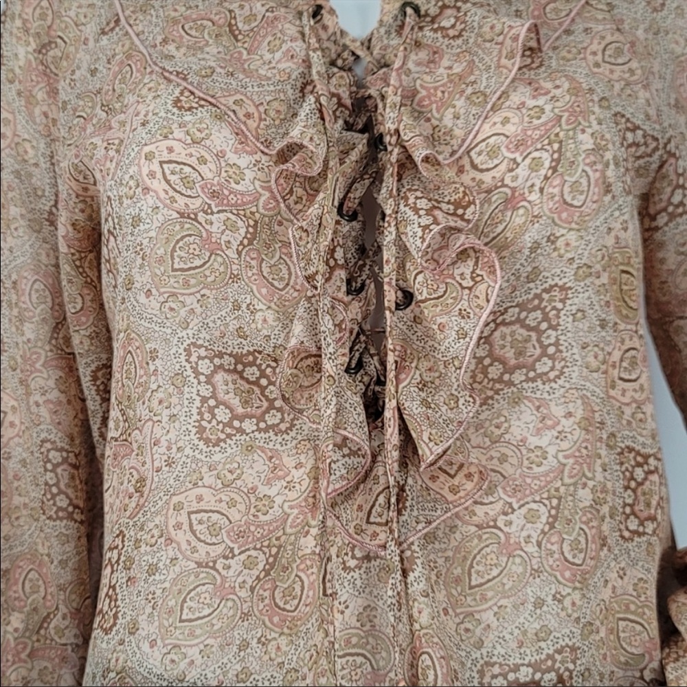 Sandro Ruffle Long Sleeve Top - Picture 4 of 7